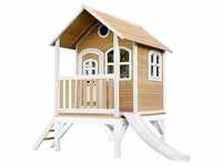 Axi Spielhaus TOM mit Rutsche und Veranda, Holz braun/weiß - Rutsche weiß