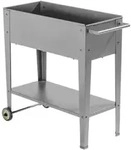 Metall-Hochbeet mit Rollen, grau, Kr&auml;uterbeet, Gem&uuml;sebeet