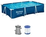 Bestway Steel Pro Frame Pool Komplett-Set 300 x 201 x 66 cm eckig