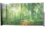 Seitenmarkise 160 x 300 cm, Sichtschutz mit Fotodruck Waldlichtung, Markise