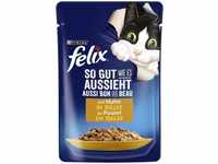 Felix Nassfutter Katze mit Huhn, So gut wie es aussieht, Adult (85 g),...