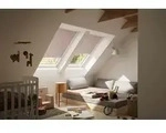 VELUX Standard-Sichtschutzrollo mit F&uuml;hrungsschienen RSL CK02 1028K Wei&szlig;, alu