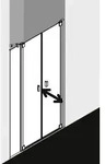 Kermi RAYA Pendelt&uuml;r mit Festfeld RA PFR/L 2000 BV: 1358-1418 Silber Hochglanz...