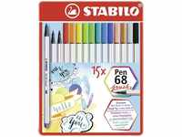 STABILO 568/15-32, STABILO Faserschreiber 15ST Pen 68 Brush sort.