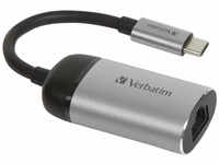 VERBATIM VER49146, VERBATIM Adapter USB-C Ethernet schwarz/grau