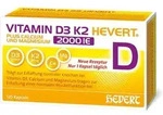 Vitamin D3 K2 Hevert + Calcium und Magnesium 2000 IE Kapseln