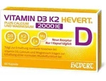 Vitamin D3 K2 Hevert + Calcium und Magnesium 2000 IE Kapseln