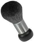 Fantasia Stand-Puderpinsel, Schwarz/ Silber, Naturhaar, H&ouml;he 11 cm, &Oslash; 4