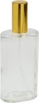 Fantasia Klarglas-Flasche, oval, mit Zerst&auml;uberpumpe + Kappe gold f&uuml;r 100