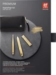 ZWILLING Beauty Rei&szlig;verschluss-Etui, Rindleder, schwarz, 3-tlg.