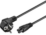 Netzkabel abgewinkelter Schutzkontakt-Stecker - IEC320-C5 Buchse schwarz 1,80m
