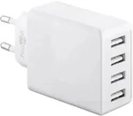 4 Port USB Ladeger&auml;t / Netzteil, 4x USB-A, 30W, wei&szlig;