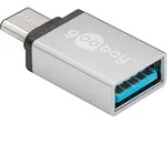 USB-C 3.0 Adapter, Metall, C Stecker  A Buchse - Farbe: silber