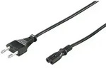 Euro Netzkabel Eurostecker  IEC60320-C7 Doppelbuchse schwarz - L&auml;nge: 0,50 m