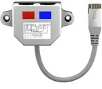 CAT 5e T-Adapter (Port-Doppler), 1x RJ45 Stecker - 2x RJ45 Buchse (1x Ethernet...