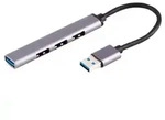 SLIM USB Hub, 4x USB-A Buchse, Aluminiumgeh&auml;use, Plug & Play, 0,12 m -