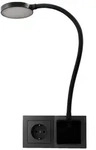 EINLICHT Halo LED-Steckdosenleuchte, Schwanenhals, 3-stufig dimmbar, 3,3W, 220-240V,