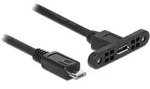 Kabel USB 2.0 Micro-B Buchse zum Einbau > USB 2.0 Micro-B Stecker 25 cm