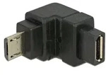 Micro USB 2.0 Winkeladapter Micro B Stecker - Micro B Buchse unten gewinkelt schwarz