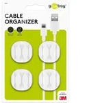 Goobay Kabelmanagement 3-Slot Clips, 4er-Set, selbstklebend 3M, wei&szlig;