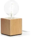 Vellight Holz-Lampenfu&szlig;, 90x90x90 mm, E27-Fassung, 1,5 m Kabel mit Schalter,...