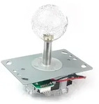 Arcade Joystick, 8-Wege, mit LED Beleuchtung, 74,3mm H&ouml;he, RGB Farbwechsel