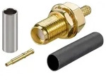 RP-SMA Buchse, Crimpmontage, f&uuml;r RG-174 / RG-316
