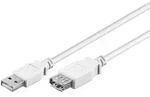 USB 2.0 Hi-Speed Verl&auml;ngerungskabel A Stecker  A Buchse wei&szlig; - L&auml;nge: 0,60 m