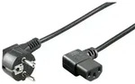 Kaltger&auml;te Netzkabel Schutzkontakt-Stecker abgewinkelt  IEC320-C13 Buchse