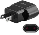 Reiseadapter, Eurobuchse (Typ C, CEE 7/16) > US/Japan-Stecker (Typ A, NEMA 1-15,