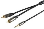 BlackCotton Klinken Adapter Audiokabel, 3,5mm 2x Cinch, Stereo, schwarz -...