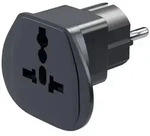 Reiseadapter Welt-Universal auf Schutzkontakt CEE 7/7 schwarz