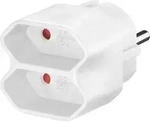 Euro Mehrfach Adapter 1x Schutzkontaktstecker (Typ F, CEE 7/4)  2x Eurobuchse (Typ