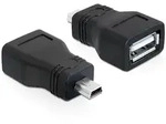 USB 2.0 Adapter, A Buchse - mini B Stecker, schwarz