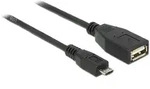 USB 2.0 Hi-Speed OTG Adapterkabel Micro-B Stecker - A Buchse schwarz 0,50m