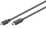USB 2.0 Kabel, C Stecker  Micro-B 2.0 Stecker, schwarz - L&auml;nge: 1,0m