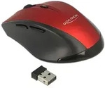 Ergonomische optische 5-Tasten Maus 2,4 GHz wireless schwarz/rot