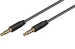 Slim 3,5mm Klinkenkabel 4 polig schwarz - L&auml;nge: 0,50 m