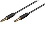 Slim 3,5mm Klinkenkabel 4 polig schwarz - L&auml;nge: 1,00 m