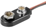 Batterieclip f&uuml;r 9V Bl&ouml;cke, I-Form, Plastikgeh&auml;use