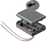 Batteriehalter f&uuml;r 3x Mignon AA mit 150mm Anschlusskabel und geschlossenem Geh&auml;use