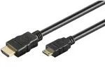 High Speed Mini HDMI Kabel mit Ethernet schwarz - L&auml;nge: 1,50 m