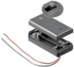Batteriehalter f&uuml;r 2x Mignon AA mit 150mm Anschlusskabel und geschlossenem Geh&auml;use