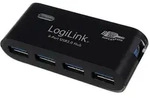 LogiLink USB 3.0 Hub, 4-Port, mit Netzteil, schwarz