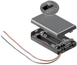 Batteriehalter f&uuml;r 3x Microzellen AAA mit 150mm Anschlusskabel, geschlossenem