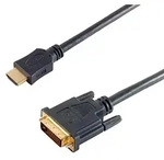 Adapterkabel HDMI Typ A Stecker  DVI-D 24+1 Stecker schwarz - L&auml;nge: 2,0 m