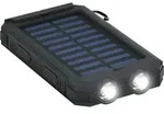 Outdoor Powerbank mit robustem Design, Solarpanel und Taschenlampenfunktion,