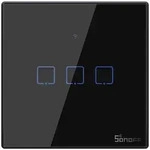 Sonoff T3EU3C-TX Smart Wall Switch, 3-Kanal Wand-Schaltaktor, schwarz, mit Rahmen,