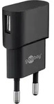USB Netzteil / Ladeadapter, 1A, 1x USB, flache Bauform, schwarz
