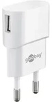 USB Netzteil / Ladeadapter, 1A, 1x USB, flache Bauform, wei&szlig;